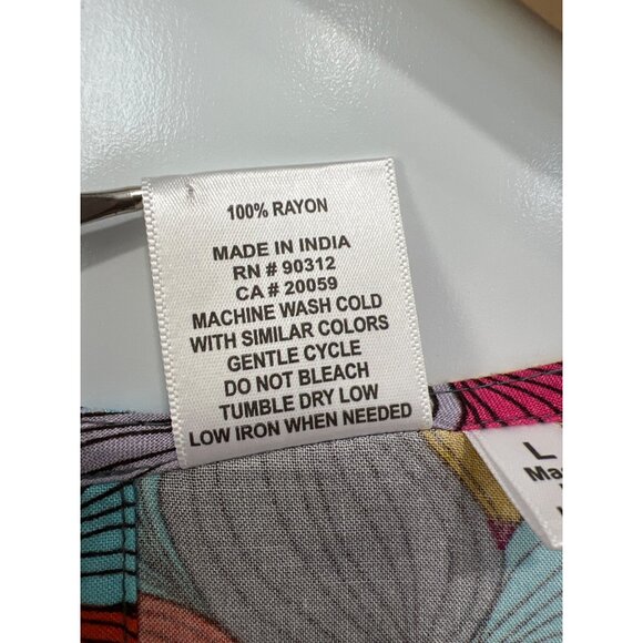 Parsley and Sage Maxi Dress Size Large Leaf Print Ruffle Hem Multicolor Artsy - Picture 4 of 6